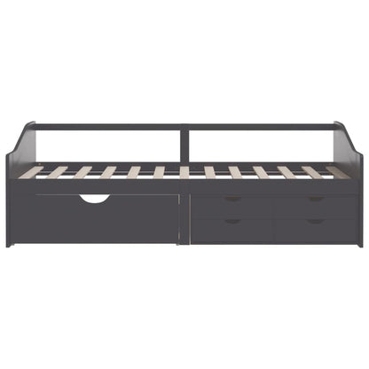 vidaXL Tagesbett 3-Sitzer mit Schubladen Grau Kiefernholz 90x200 cm