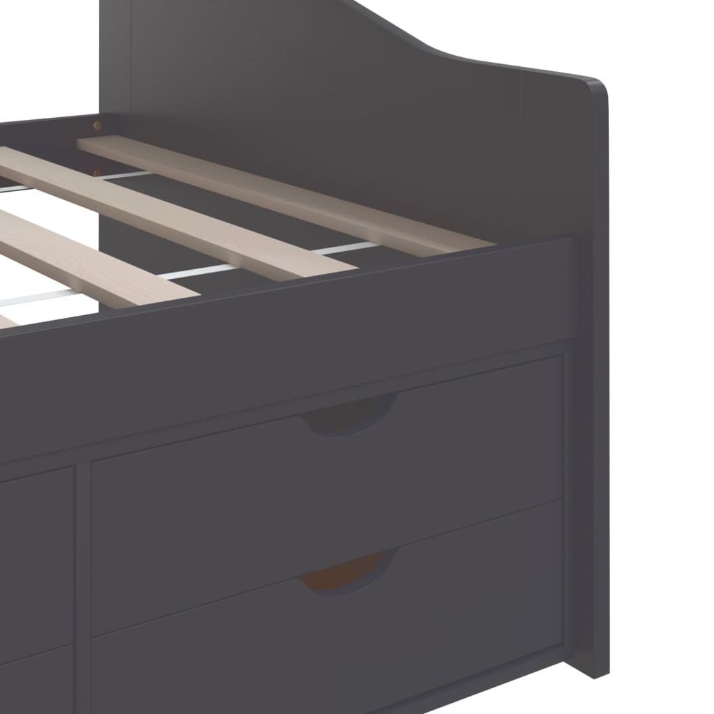 vidaXL Tagesbett 3-Sitzer mit Schubladen Grau Kiefernholz 90x200 cm
