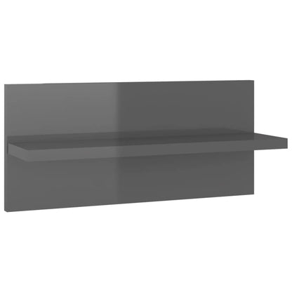 vidaXL Étagères murales 4 pcs Gris brillant 40x11,5x18 cm