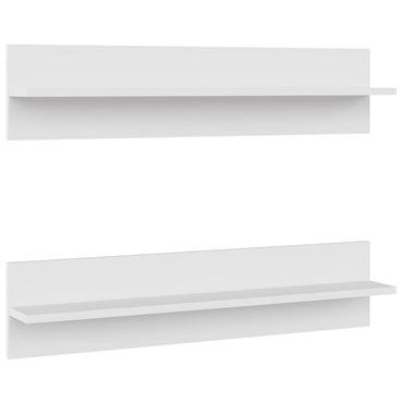 vidaXL Étagères murales 2 pcs Blanc 80x11,5x18 cm Bois d'ingénierie
