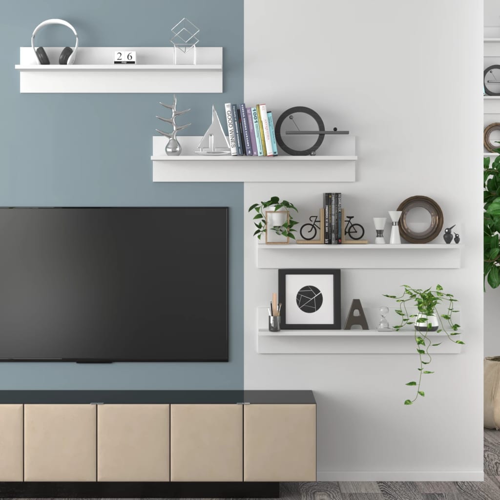 Wandregale 4 Stk. Weiß 80x11,5x18 cm Holzwerkstoff