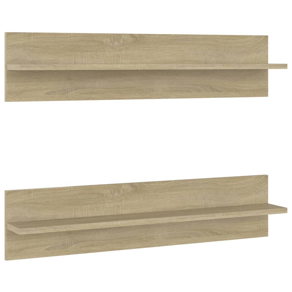 vidaXL Wandregale 2 Stk. Sonoma-Eiche 80x11,5x18 cm Holzwerkstoff