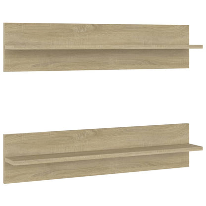 vidaXL Wandregale 2 Stk. Sonoma-Eiche 80x11,5x18 cm Holzwerkstoff