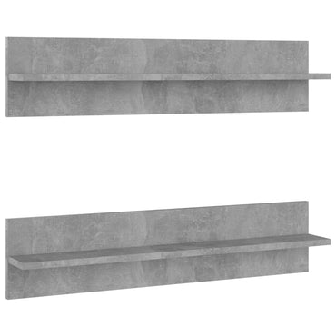 vidaXL Wandregale 2 Stk. Betongrau 80x11,5x18 cm Holzwerkstoff