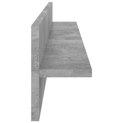 vidaXL Wandregale 2 Stk. Betongrau 80x11,5x18 cm Holzwerkstoff