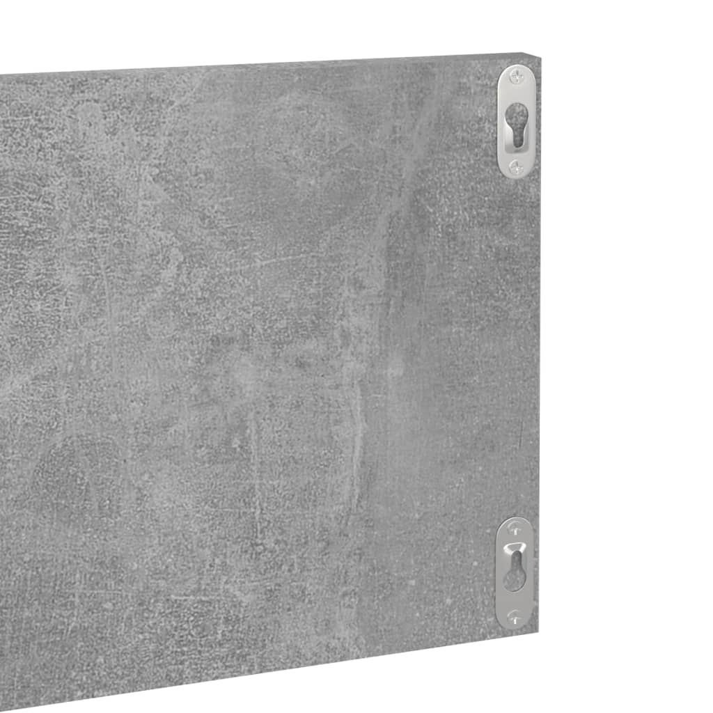 vidaXL Wandregale 2 Stk. Betongrau 80x11,5x18 cm Holzwerkstoff
