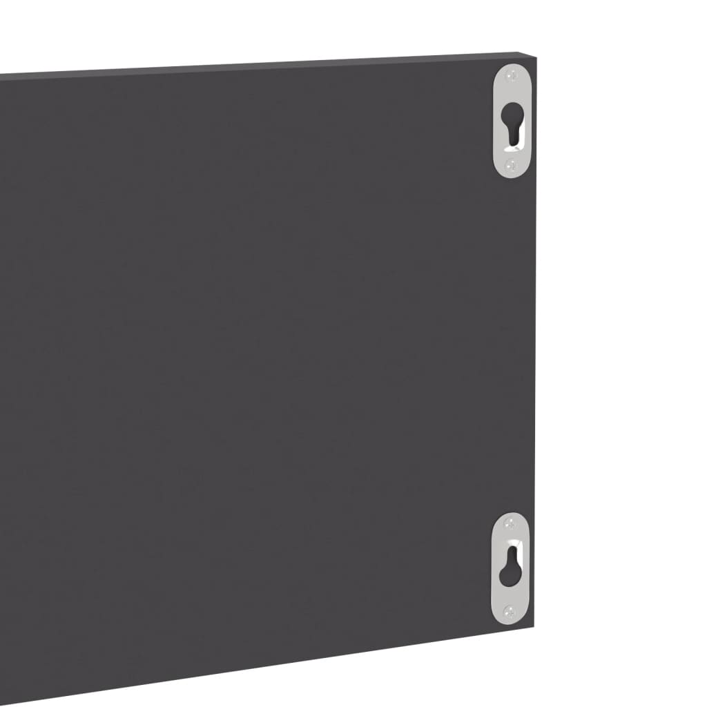 vidaXL Wandregale 2 Stk. Hochglanz-Grau 80x11,5x18 cm Holzwerkstoff