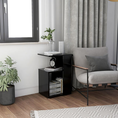 vidaXL Table d'appoint noir 36x30x56 cm Bois d'ingénierie