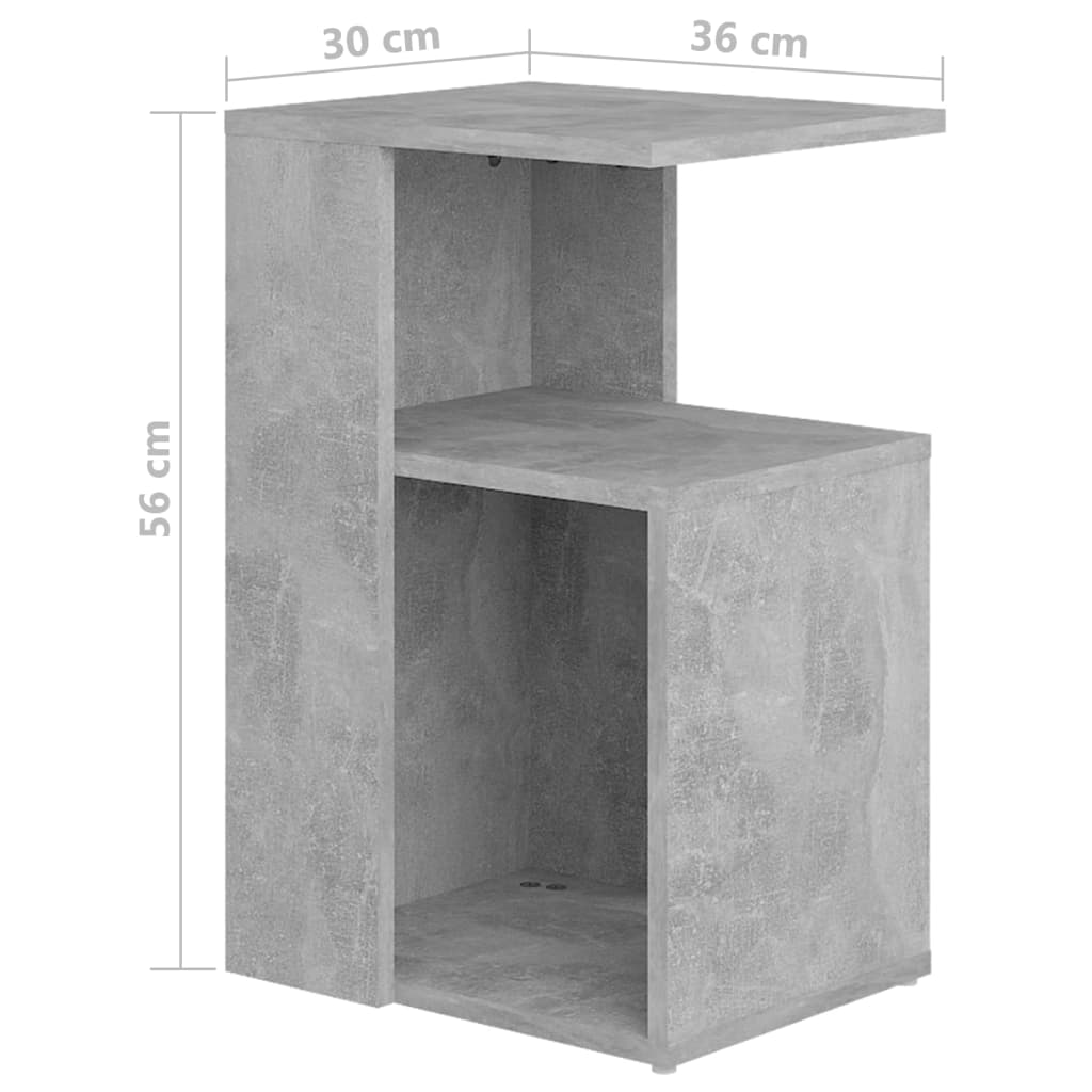 vidaXL Beistelltisch Betongrau 36x30x56 cm Holzwerkstoff