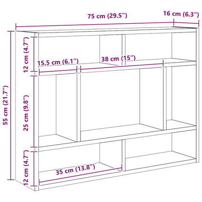 vidaXL Wandregal Weiß 75x16x55 cm Holzwerkstoff