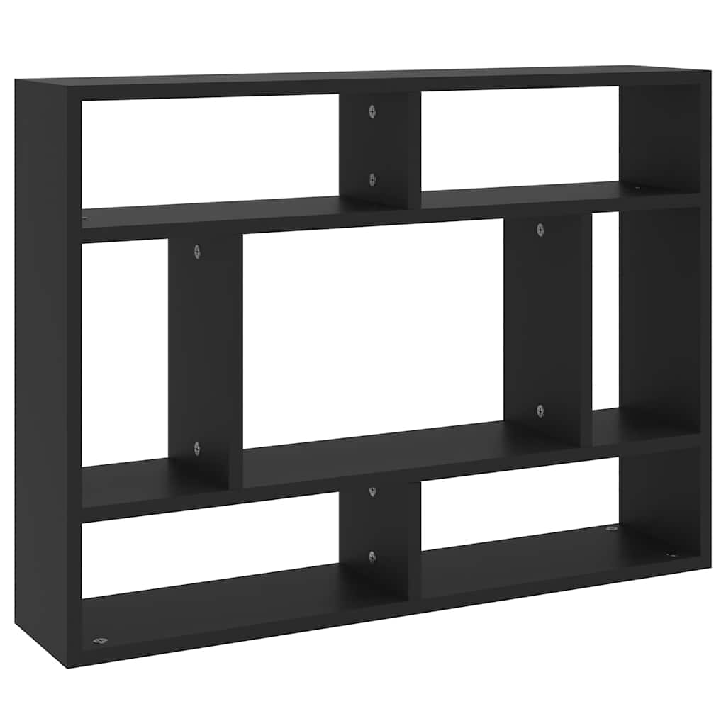 vidaXL Étagère murale noire 75x16x55 cm Bois d'ingénierie