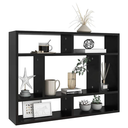 vidaXL Étagère murale noire 75x16x55 cm Bois d'ingénierie