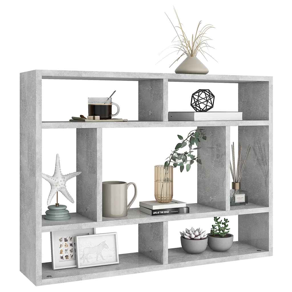 vidaXL Étagère murale gris béton 75x16x55 cm Bois d'ingénierie