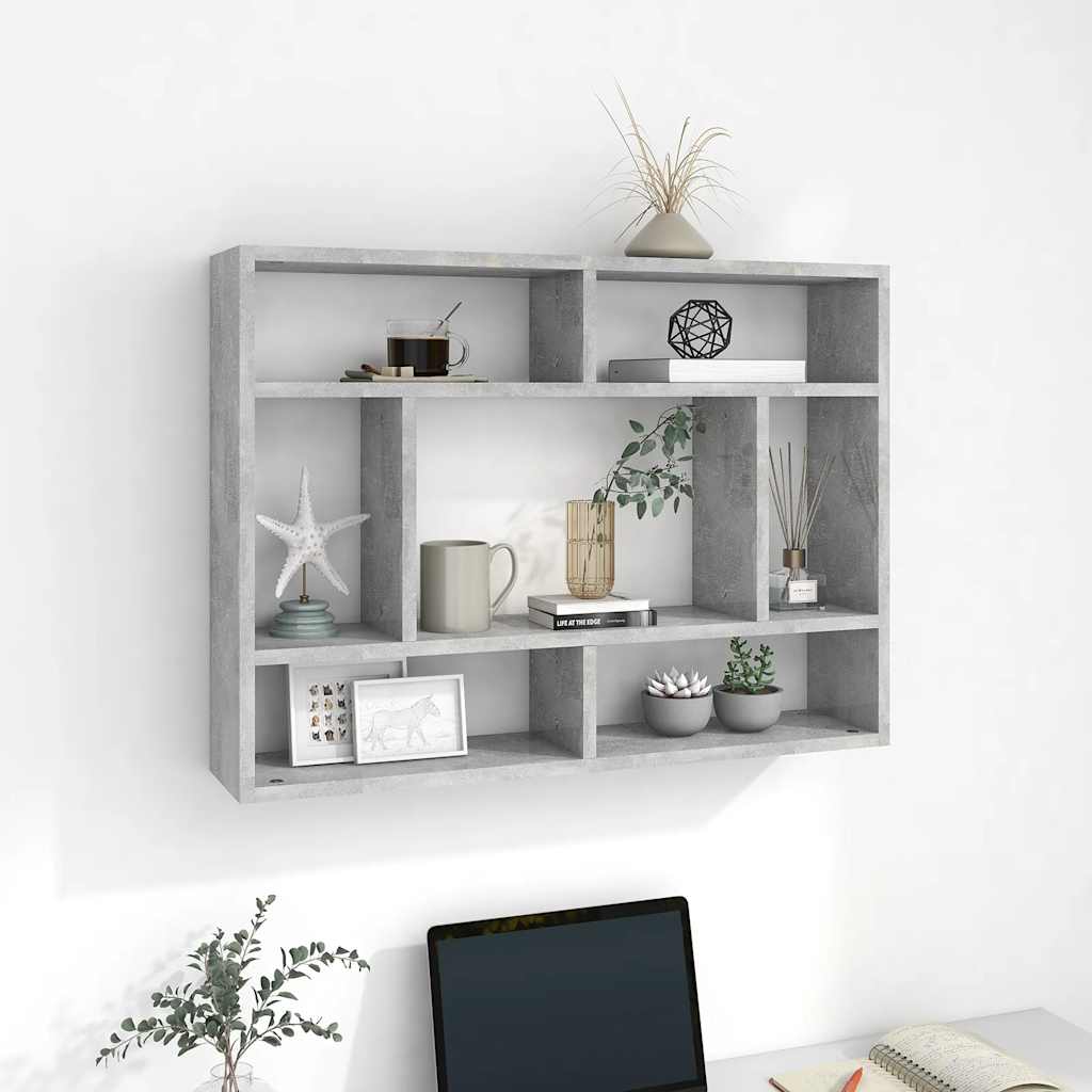 vidaXL Étagère murale gris béton 75x16x55 cm Bois d'ingénierie
