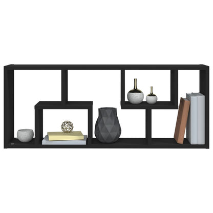 vidaXL Étagère murale noire 36x16x90 cm Bois d'ingénierie