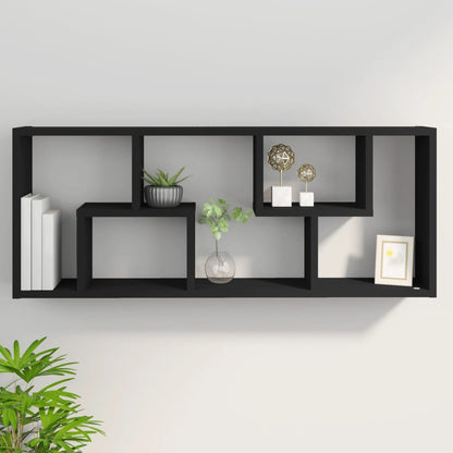 vidaXL Étagère murale noire 36x16x90 cm Bois d'ingénierie