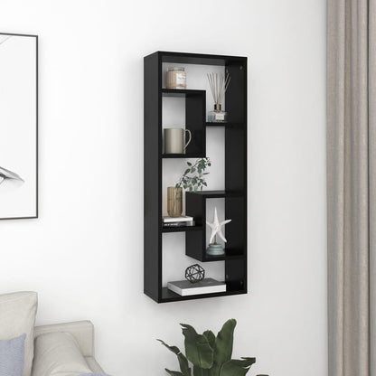 vidaXL Étagère murale noire 36x16x90 cm Bois d'ingénierie