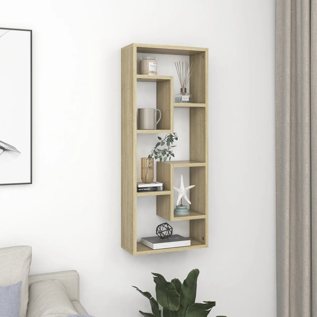 vidaXL Étagère murale chêne sonoma 36x16x90 cm Bois d'ingénierie