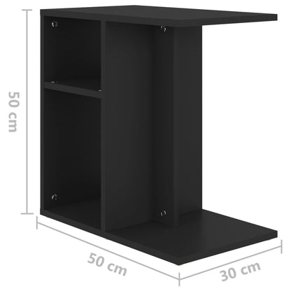 vidaXL Beistelltisch Schwarz 50x30x50 cm Holzwerkstoff