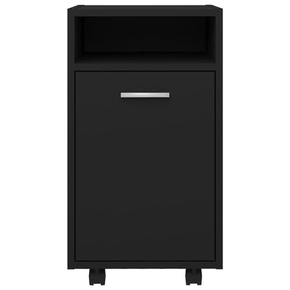 vidaXL Beistellschrank mit Rollen Schwarz 33x38x60 cm Holzwerkstoff