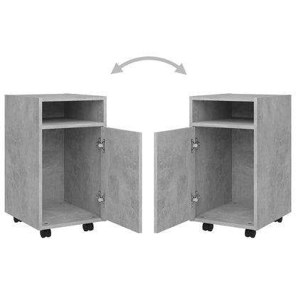 vidaXL Beistellschrank mit Rollen Betongrau 33x38x60 cm Holzwerkstoff