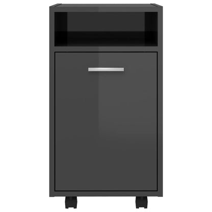 vidaXL Meuble d'appoint à roulettes Gris brillant 33x38x60 cm