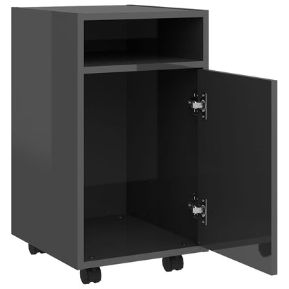 vidaXL Meuble d'appoint à roulettes Gris brillant 33x38x60 cm