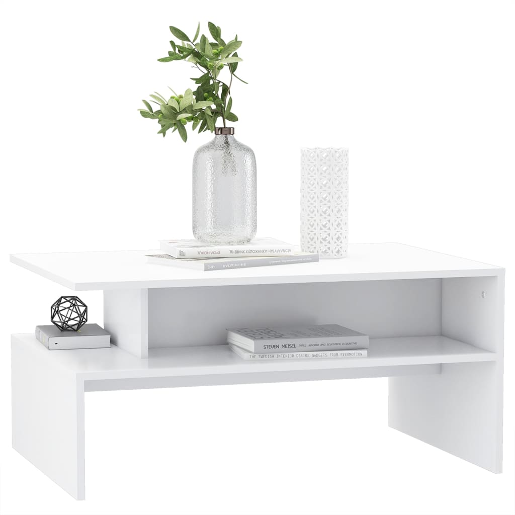 vidaXL Couchtisch Weiß 90x60x42,5 cm Holzwerkstoff