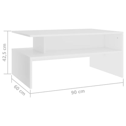 vidaXL Couchtisch Weiß 90x60x42,5 cm Holzwerkstoff