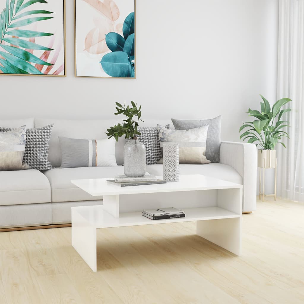 vidaXL Couchtisch Weiß 90x60x42,5 cm Holzwerkstoff
