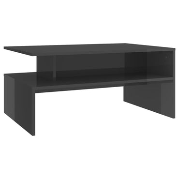 vidaXL Table basse gris brillant 90x60x42,5 cm Aggloméré