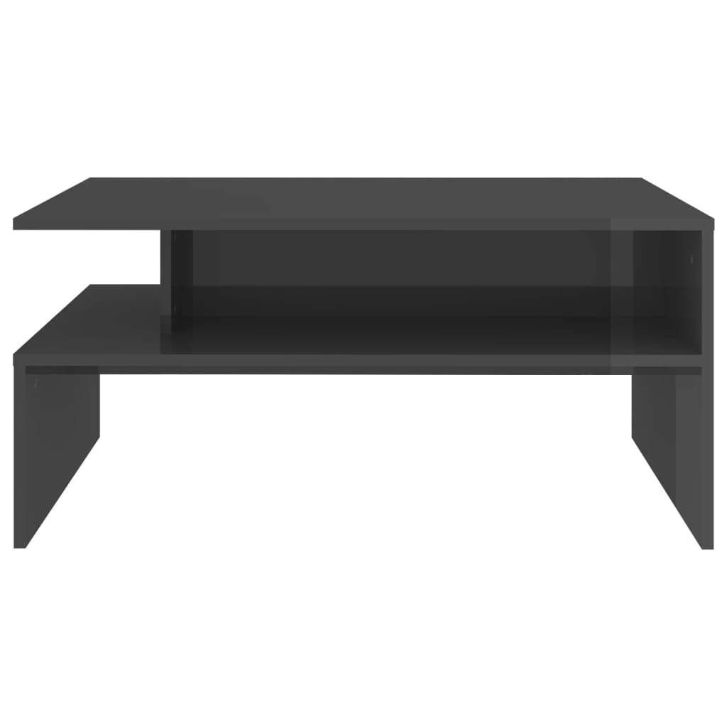 vidaXL Table basse gris brillant 90x60x42,5 cm Aggloméré