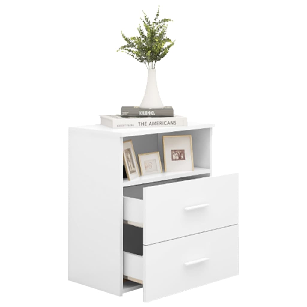 vidaXL Tables de chevet 2 pcs Blanc 50x32x60 cm