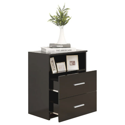 vidaXL Table de chevet noire 50x32x60 cm