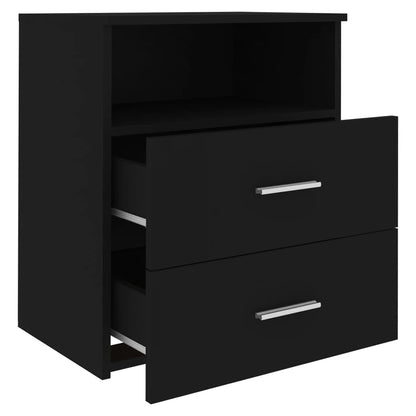 vidaXL Table de chevet noire 50x32x60 cm