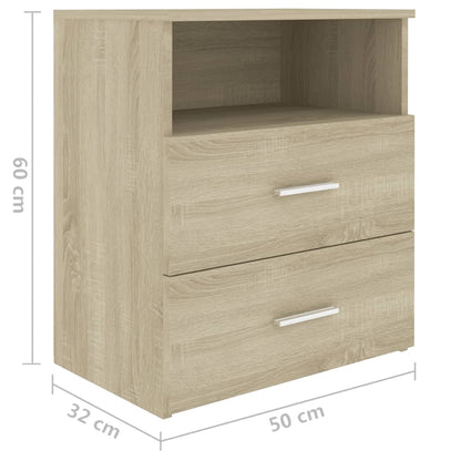 vidaXL Tables de chevet 2 pcs Chêne Sonoma 50x32x60 cm