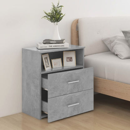 vidaXL Table de chevet gris béton 50x32x60 cm