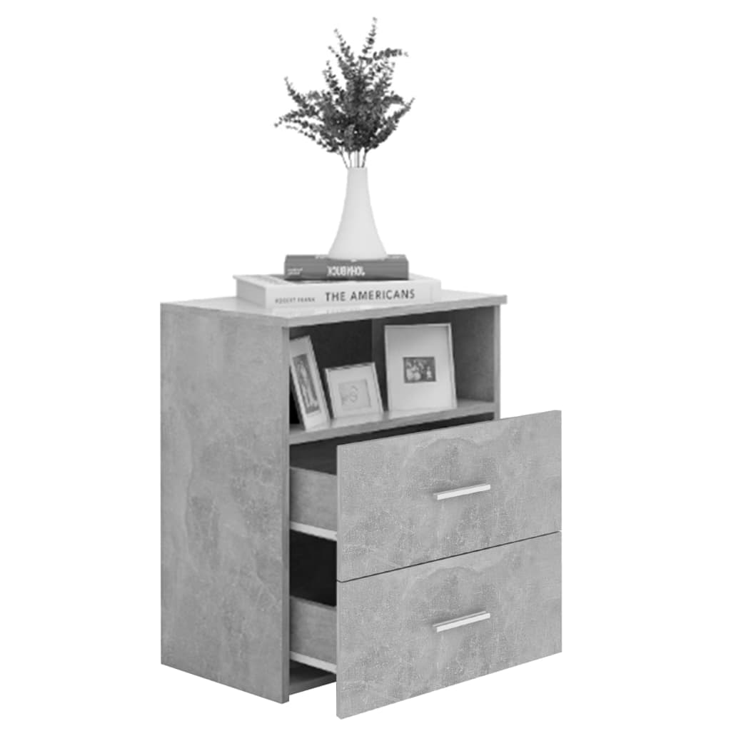 vidaXL Table de chevet gris béton 50x32x60 cm