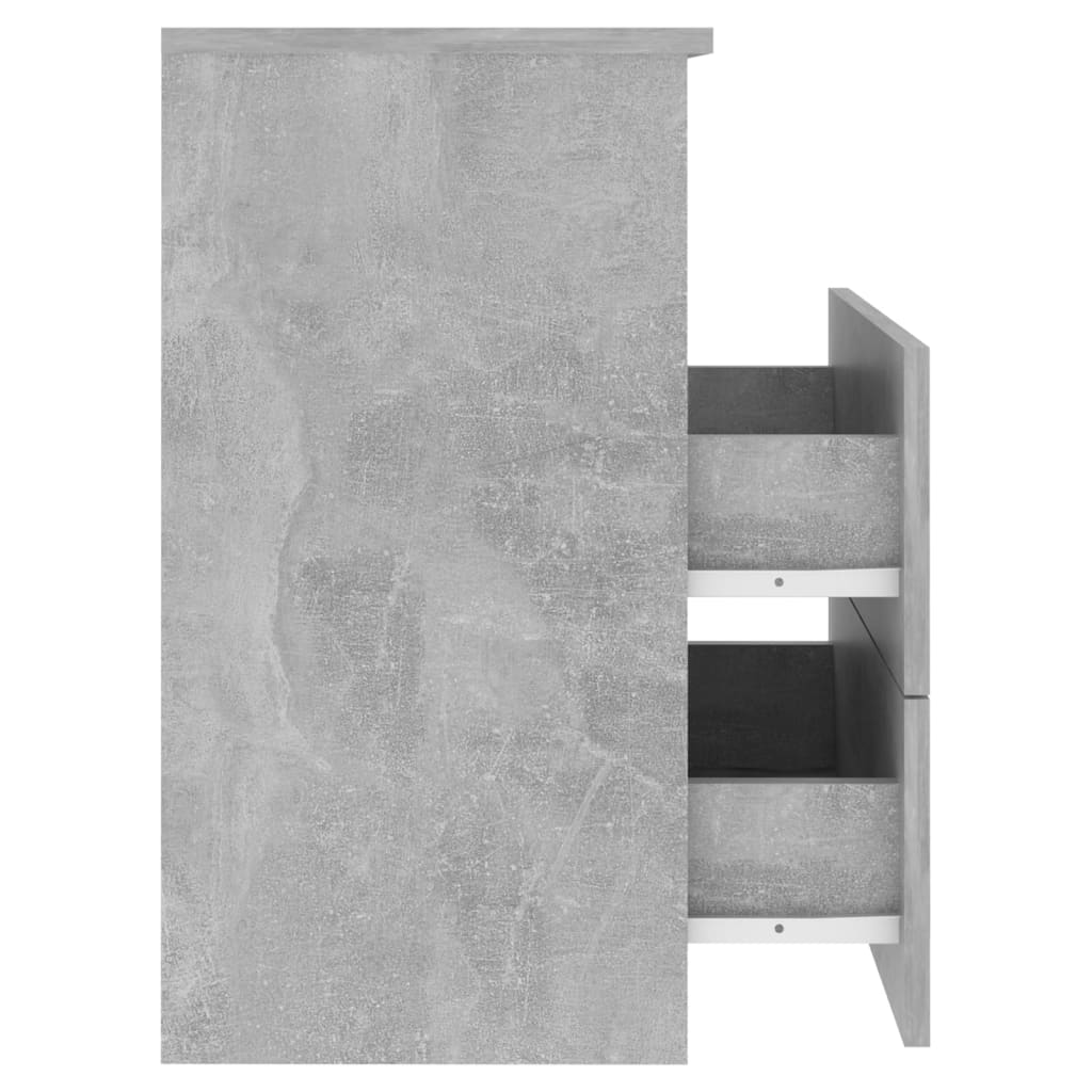 vidaXL Table de chevet gris béton 50x32x60 cm