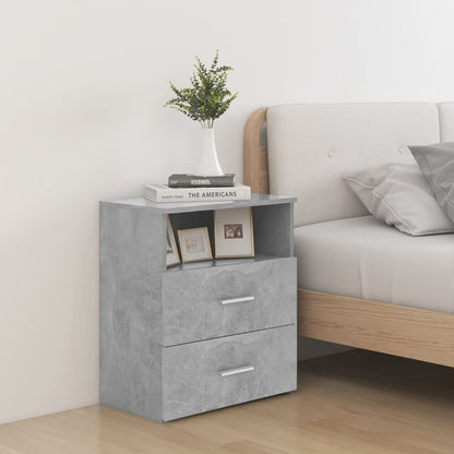 vidaXL Table de chevet gris béton 50x32x60 cm