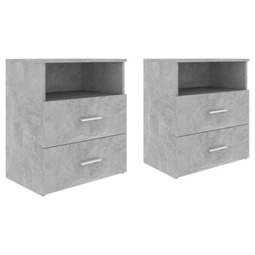 vidaXL Tables de chevet 2 pcs Gris béton 50x32x60cm