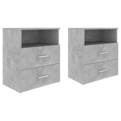 vidaXL Nachttische 2 Stk. Betongrau 50x32x60cm