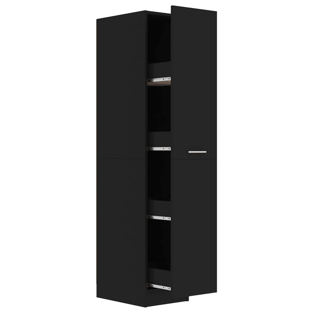 vidaXL Apothekerschrank Schwarz 30x42,5x150 cm Holzwerkstoff