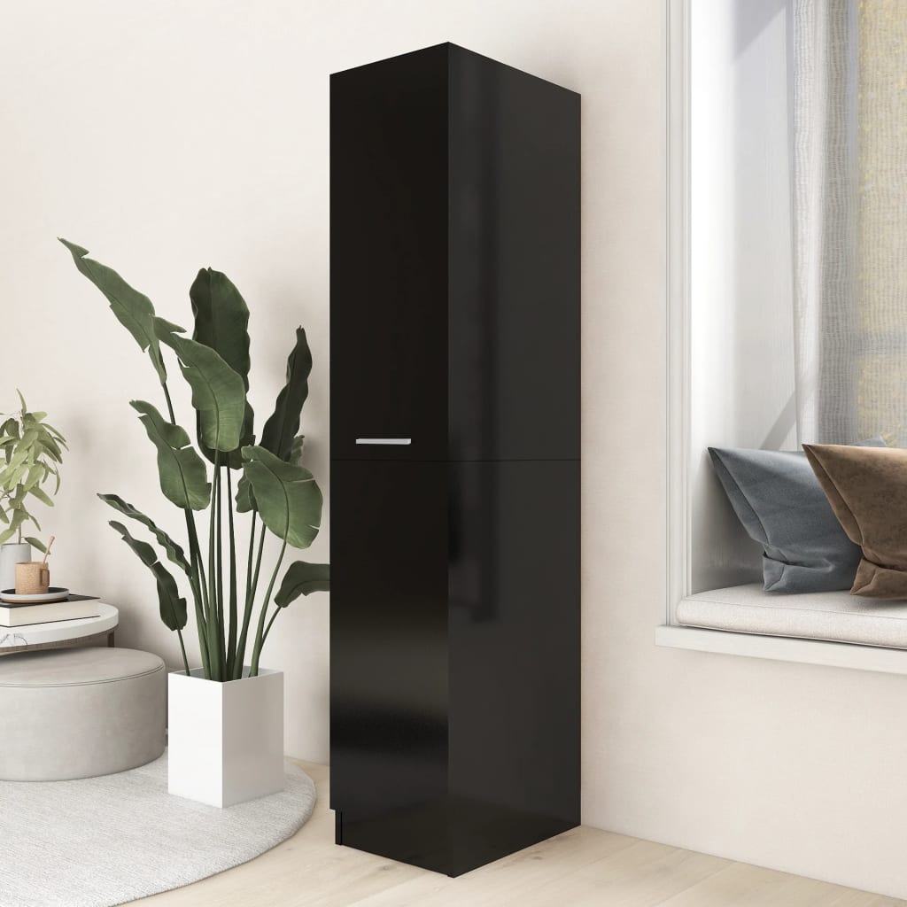 vidaXL Apothekerschrank Schwarz 30x42,5x150 cm Holzwerkstoff