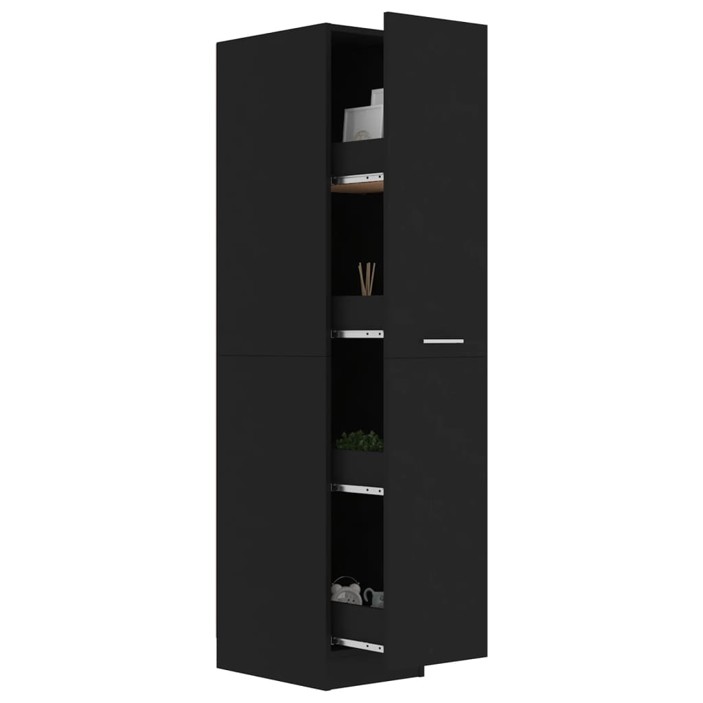 vidaXL Apothekerschrank Schwarz 30x42,5x150 cm Holzwerkstoff