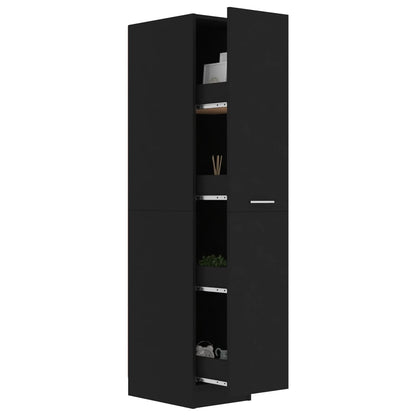 vidaXL Apothekerschrank Schwarz 30x42,5x150 cm Holzwerkstoff