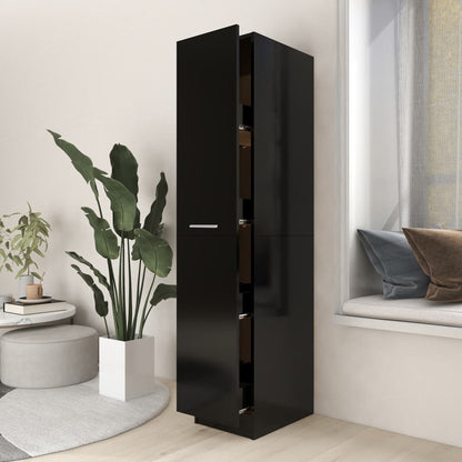 vidaXL Apothekerschrank Schwarz 30x42,5x150 cm Holzwerkstoff