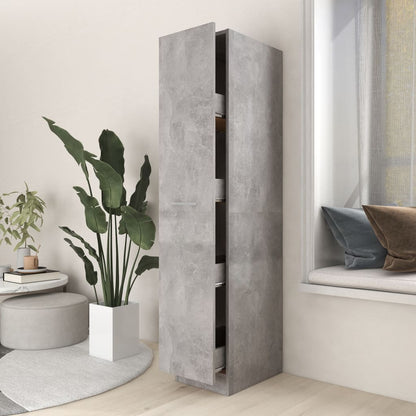 vidaXL Apothekerschrank Betongrau 30x42,5x150 cm Holzwerkstoff