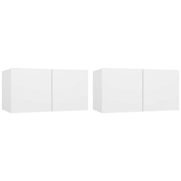 vidaXL Meubles TV muraux 2 pcs Blanc 60x30x30 cm