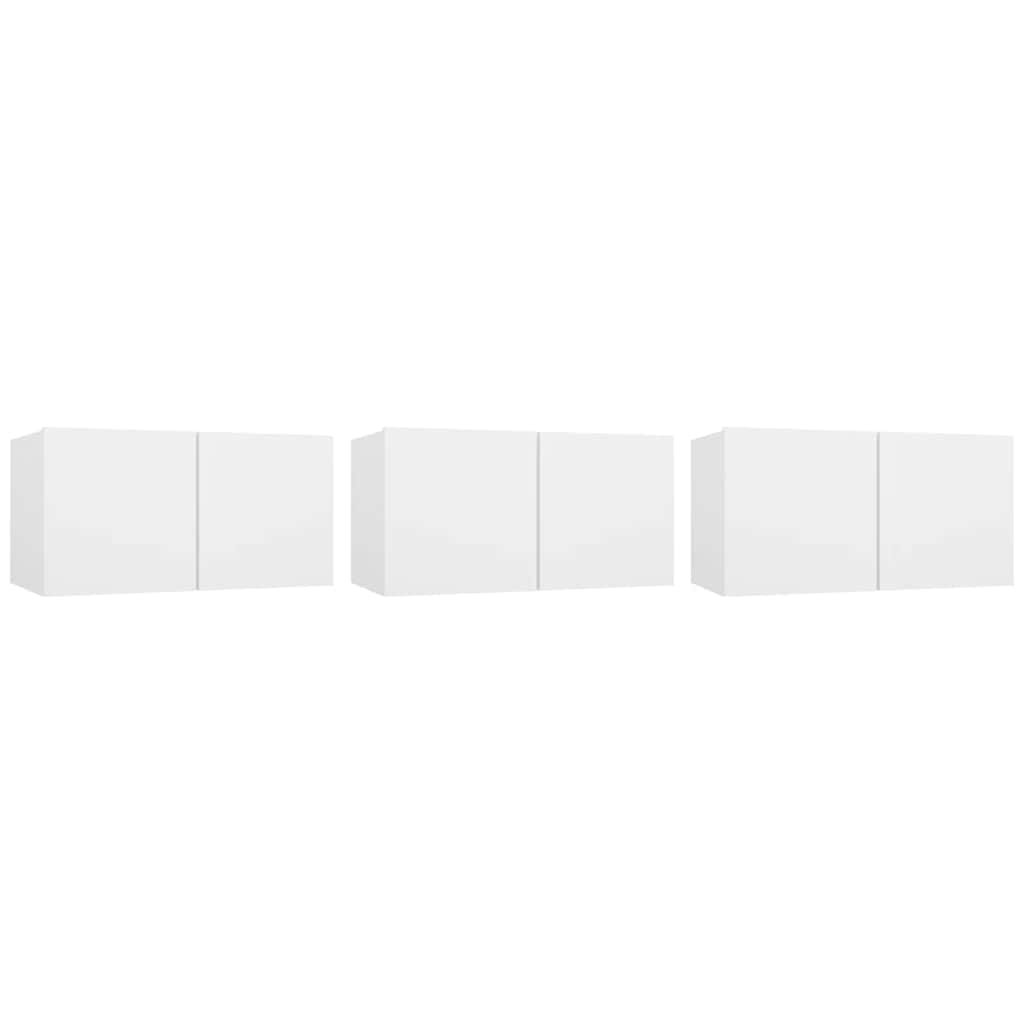 vidaXL Meubles TV muraux 3 pcs Blanc 60x30x30 cm